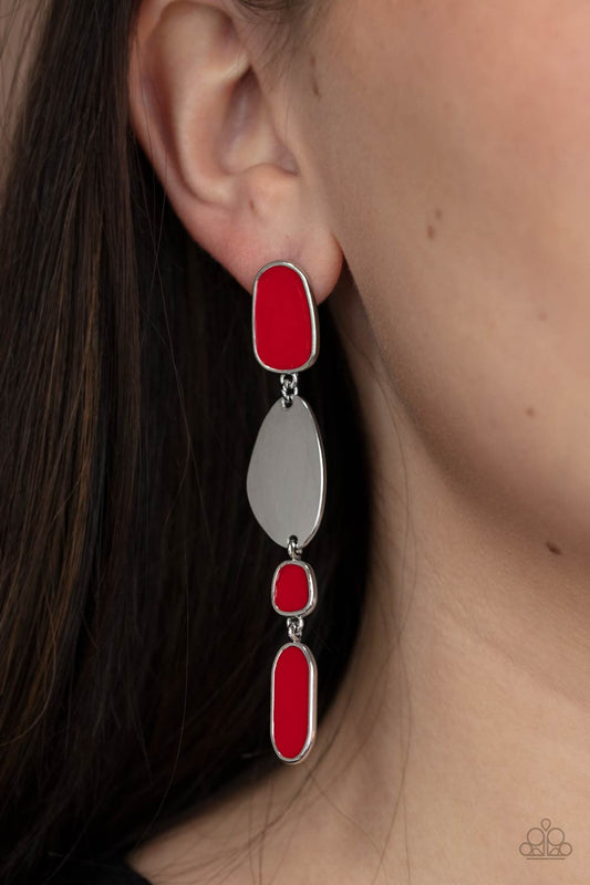 Deco By Design - red - Paparazzi earrings