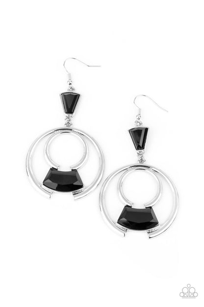 Deco Dancing - black - Paparazzi earrings