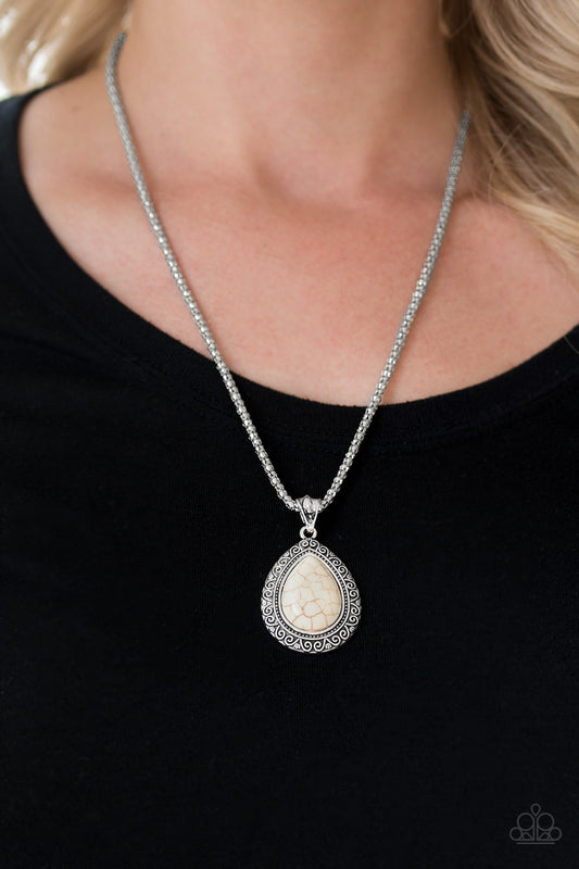 Deep Creek - white - Paparazzi necklace
