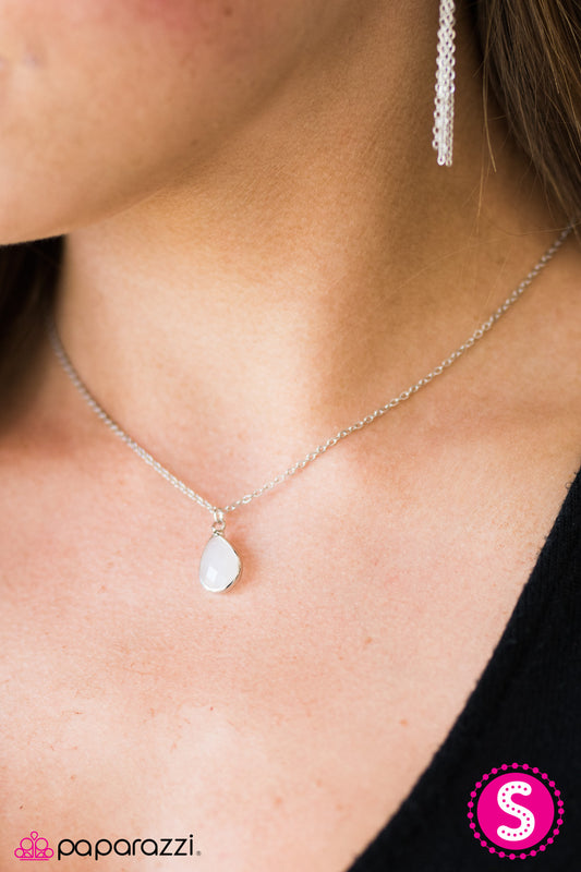 Deep Waters - White - Paparazzi necklace