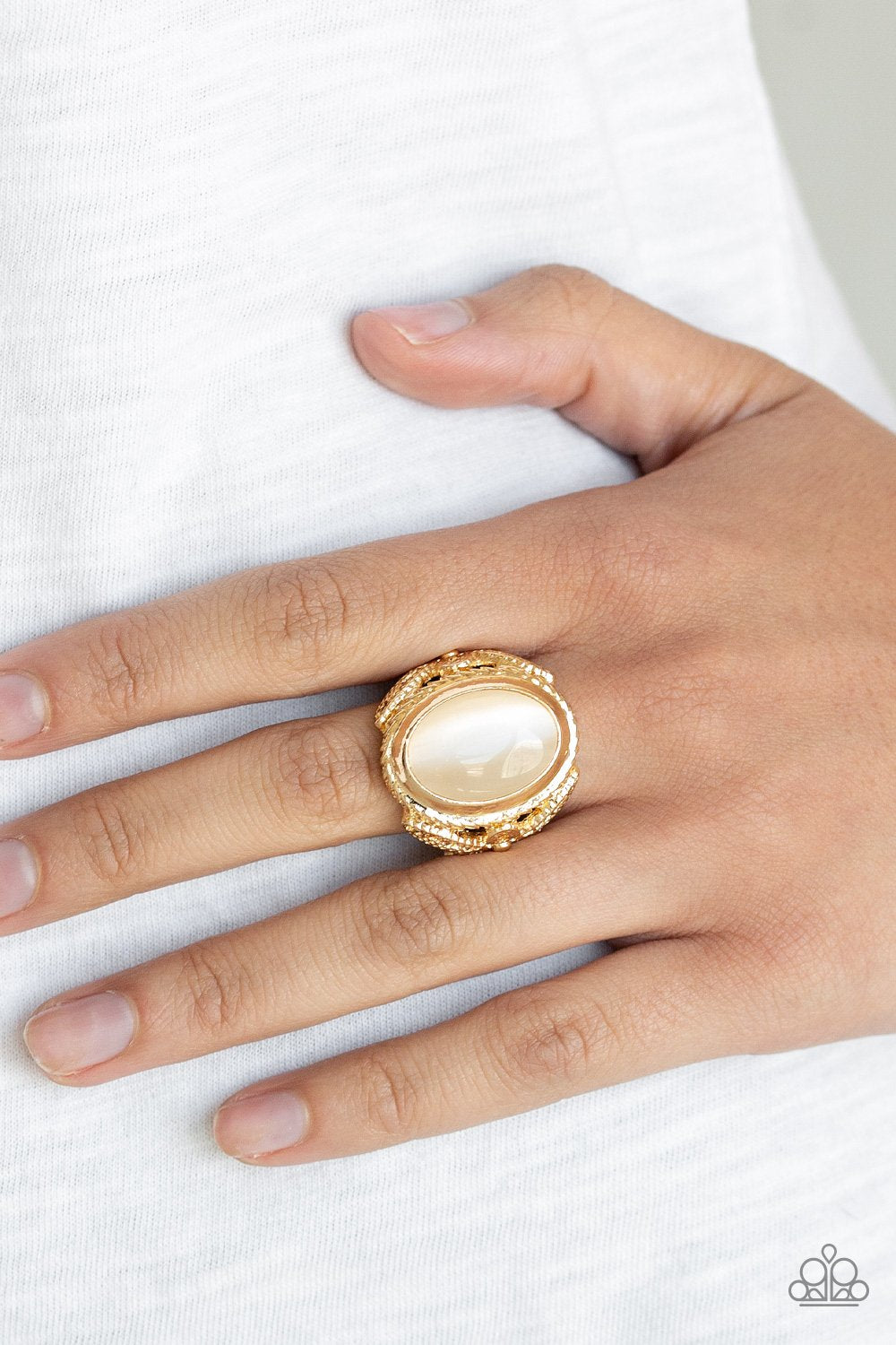 Deep Freeze-gold-Paparazzi ring