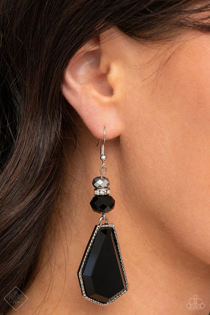 Defaced Dimension - black - Paparazzi earrings