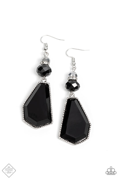 Defaced Dimension - black - Paparazzi earrings