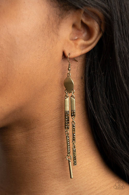 Defined Dazzle - brass - Paparazzi earrings
