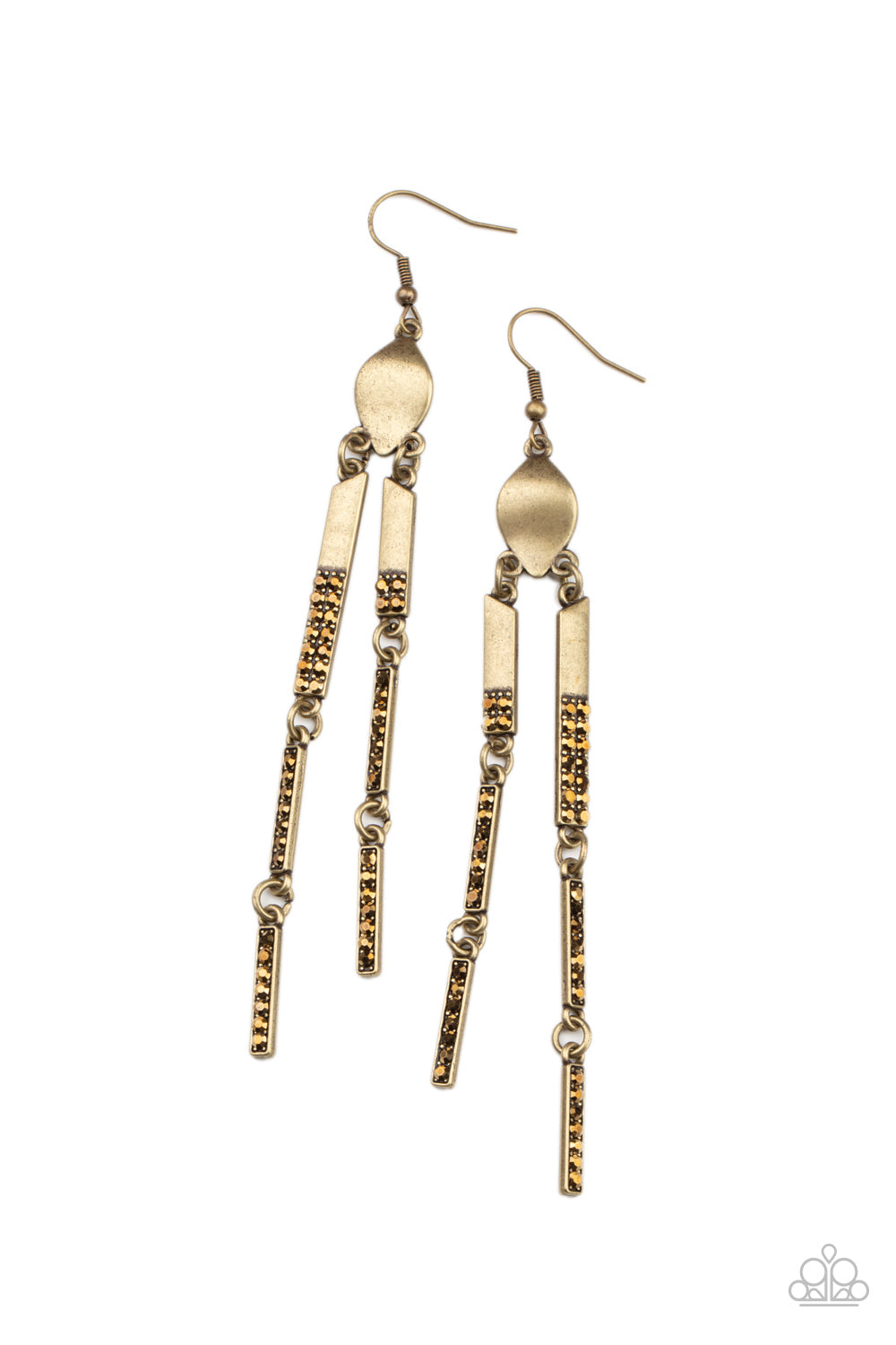 Defined Dazzle - brass - Paparazzi earrings