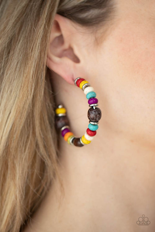 Definitely Down-To-Earth - multi - Paparazzi earrings