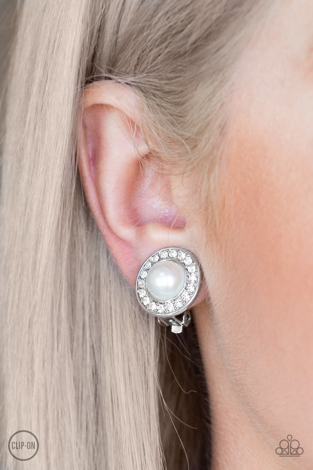 Definitely Dapper - white - Paparazzi CLIP ON earrings