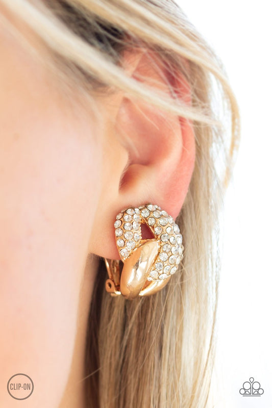 Definitely Date Night-gold-Paparazzi Clip On earrings