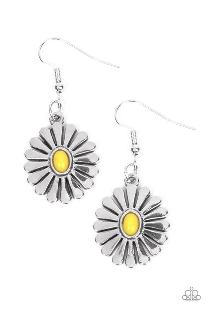 Delectably Daisy - yellow - Paparazzi earrings