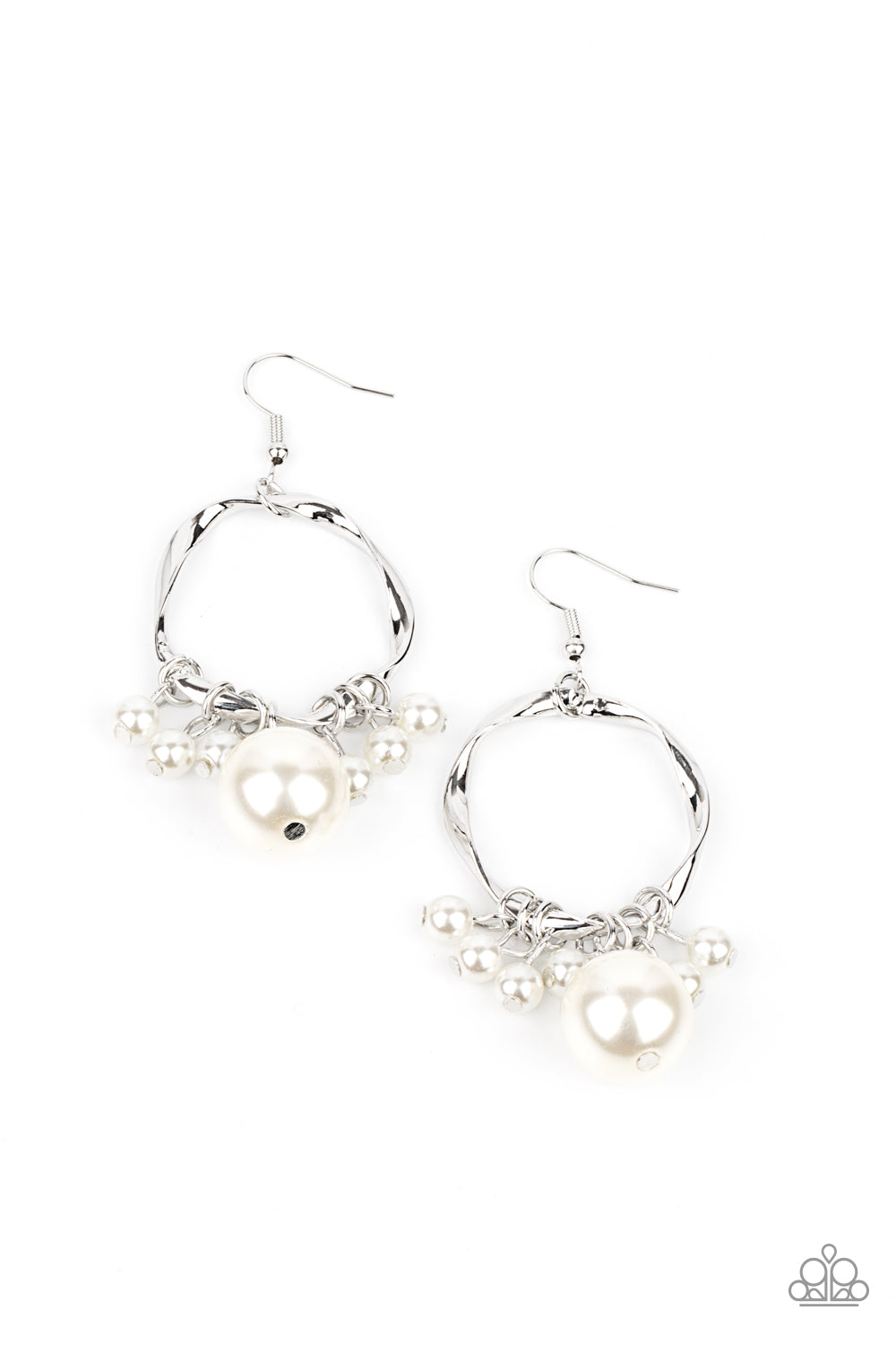 Delectably Diva - white - Paparazzi earrings