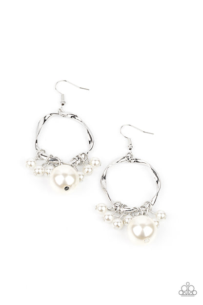Delectably Diva - white - Paparazzi earrings