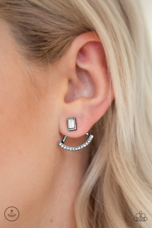 Delicate Arches - black - Paparazzi earrings