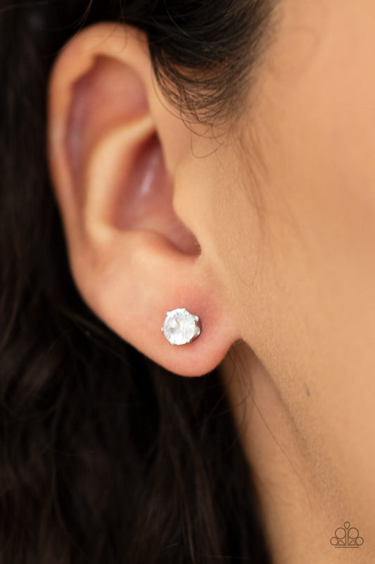Delicately Dainty - white - Paparazzi earrings