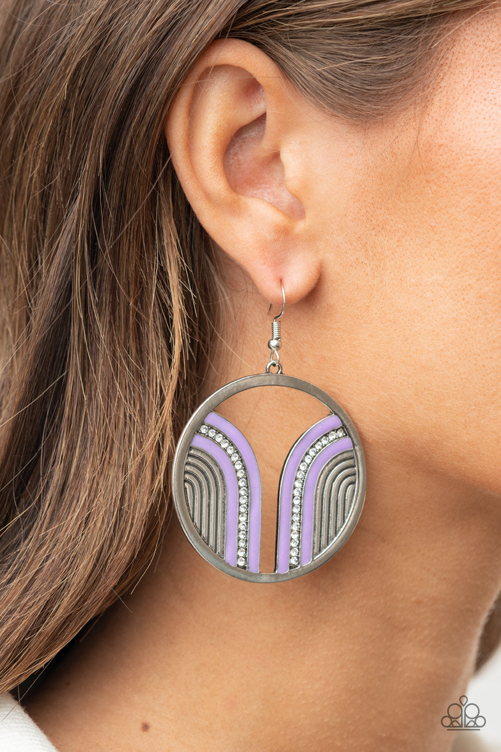 Delightfully Deco - purple - Paparazzi earrings