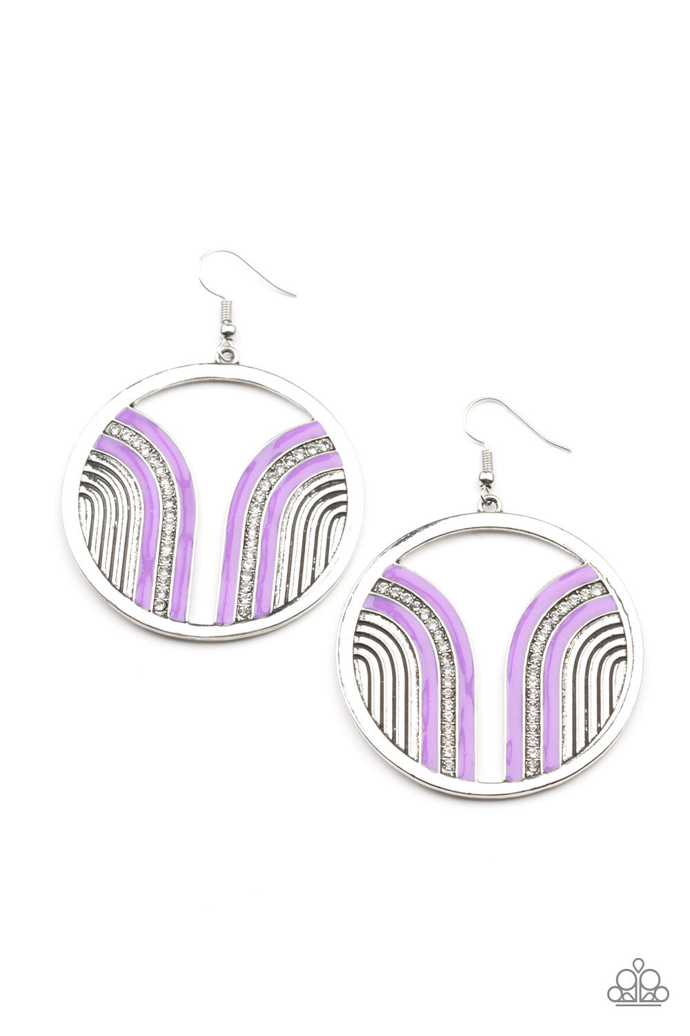 Delightfully Deco - purple - Paparazzi earrings
