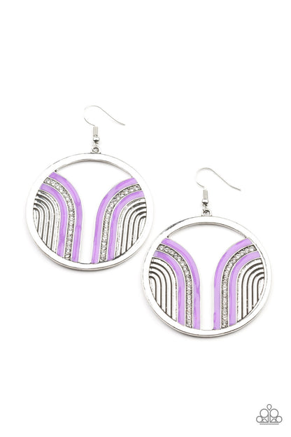 Delightfully Deco - purple - Paparazzi earrings