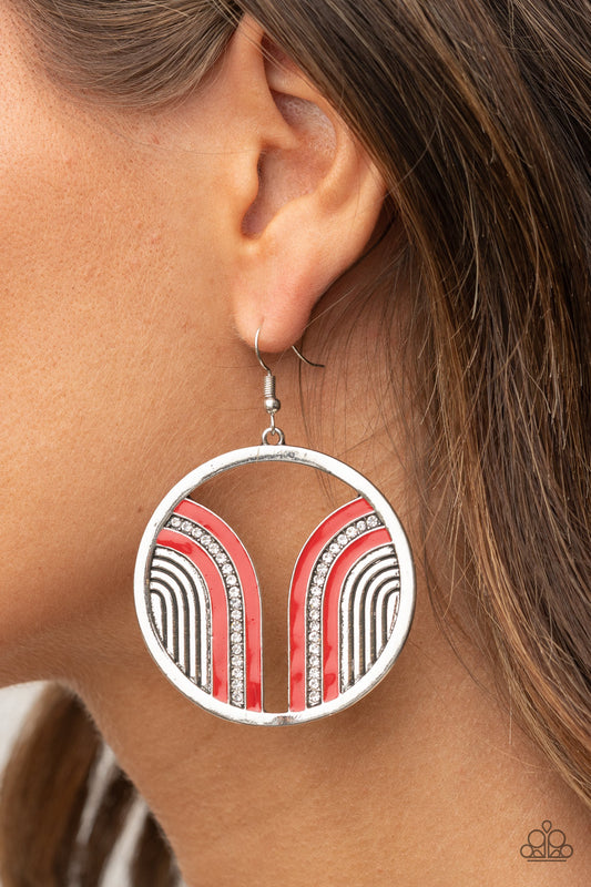 Delightfully Deco - red - Paparazzi earrings