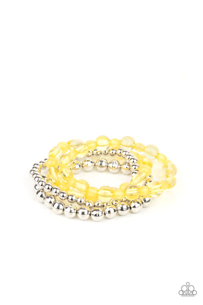 Delightfully Disco - yellow - Paparazzi bracelet