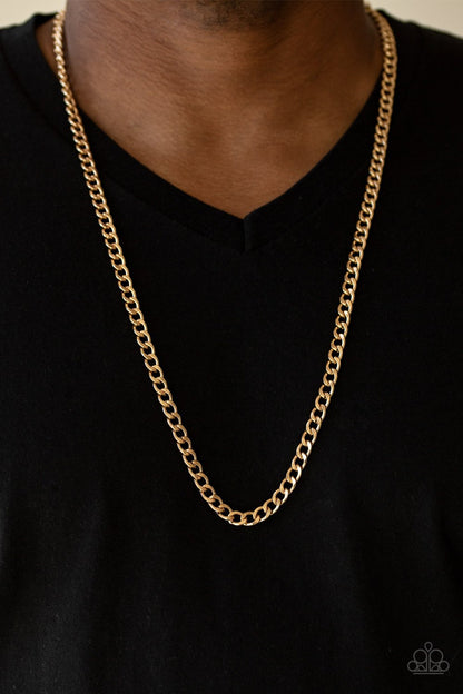 Delta-gold-Paparazzi mens necklace