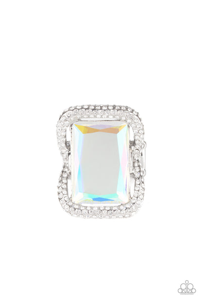Deluxe Decadence - white - Paparazzi ring