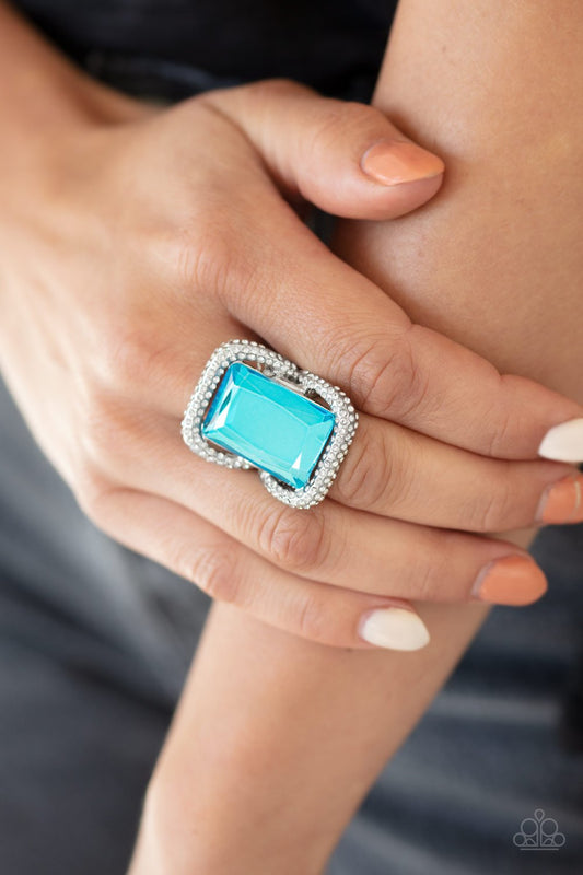 Deluxe Decadence-blue-Paparazzi ring