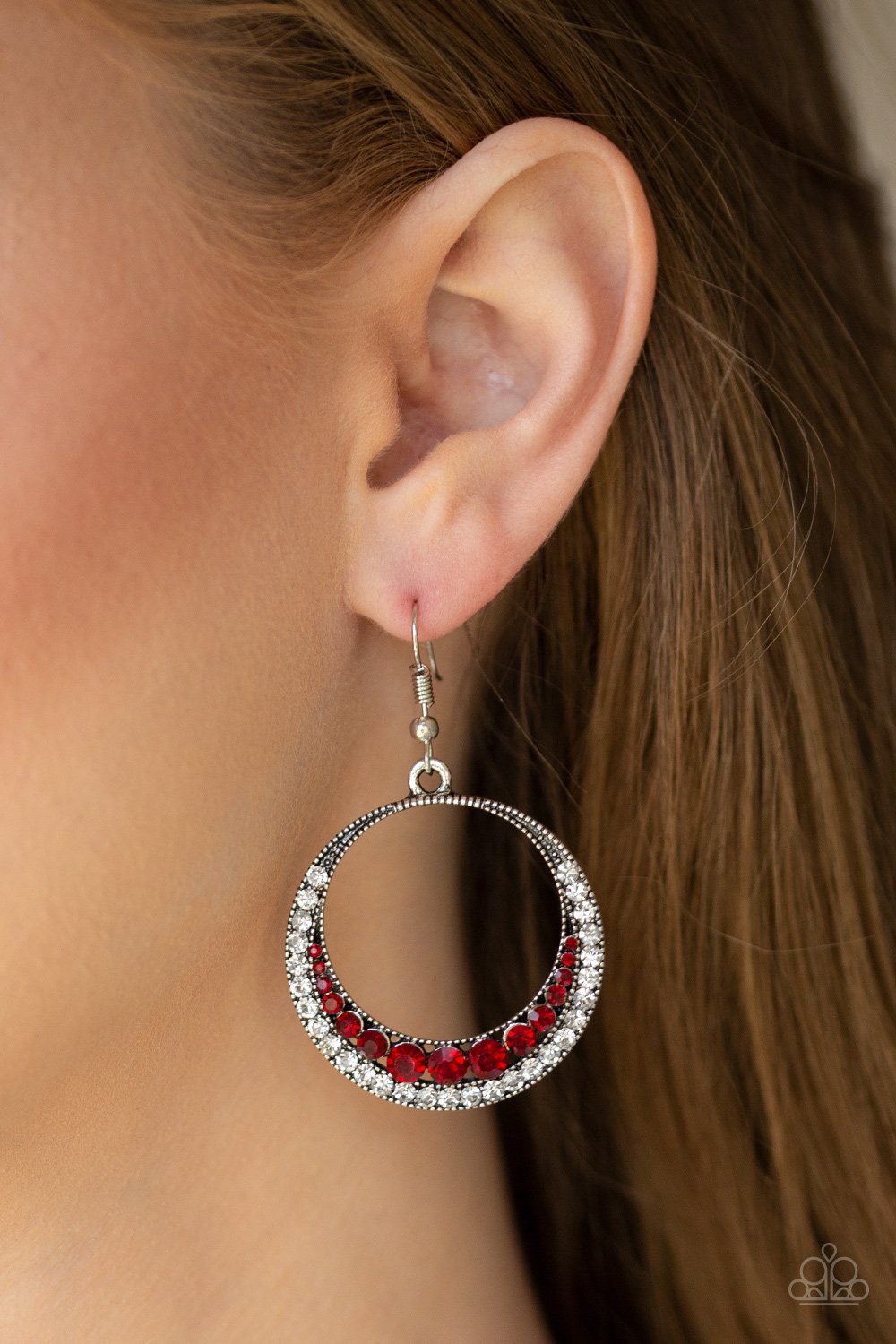 Demanding Dazzle-red-Paparazzi earrings
