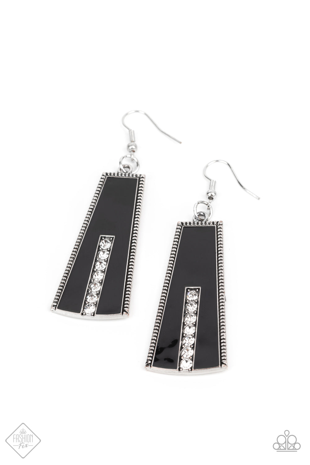 Demandingly Deco - black - Paparazzi earrings