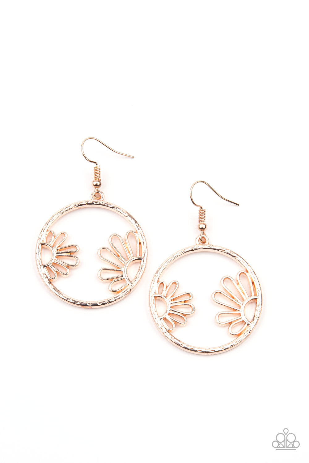 Demurely Daisy - rose gold - Paparazzi earrings