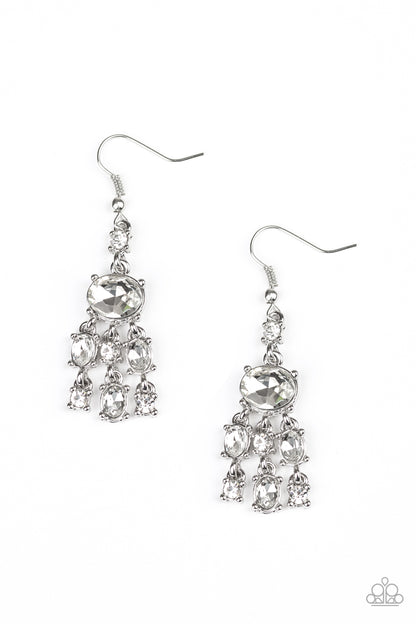 Demurely Divine - white - Paparazzi earrings