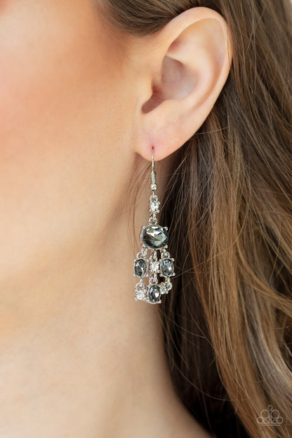Demurely Divine-silver-Paparazzi earrings