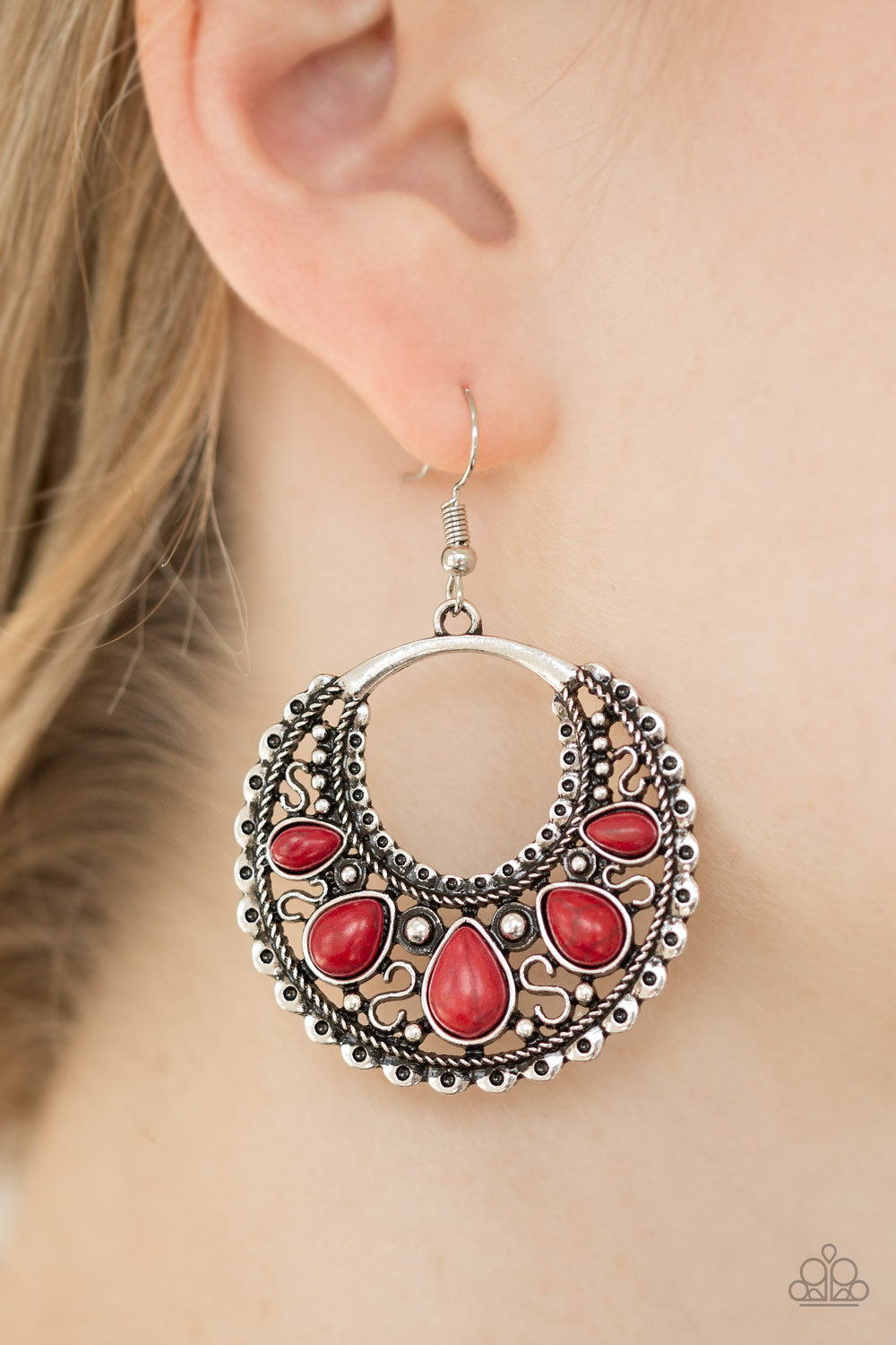 Desert Springs - red - Paparazzi earrings