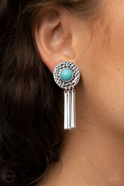 Desert Amulet - blue - Paparazzi CLIP ON earrings