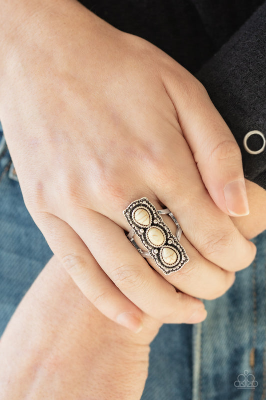 Desert Destiny - white - Paparazzi ring
