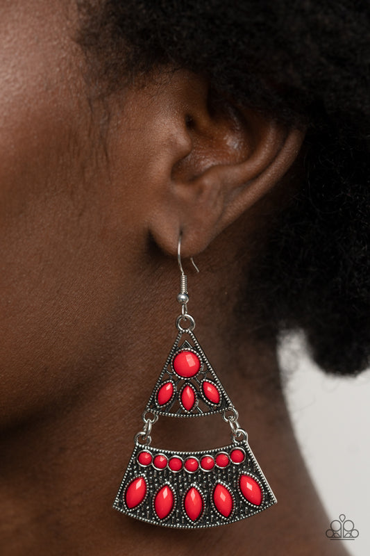 Desert Fiesta - red - Paparazzi earrings