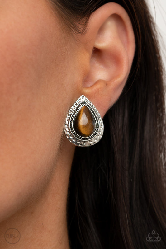 Desert Glow - brown - Paparazzi CLIP ON earrings