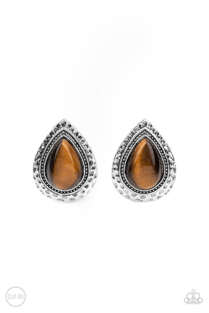 Desert Glow - brown - Paparazzi CLIP ON earrings