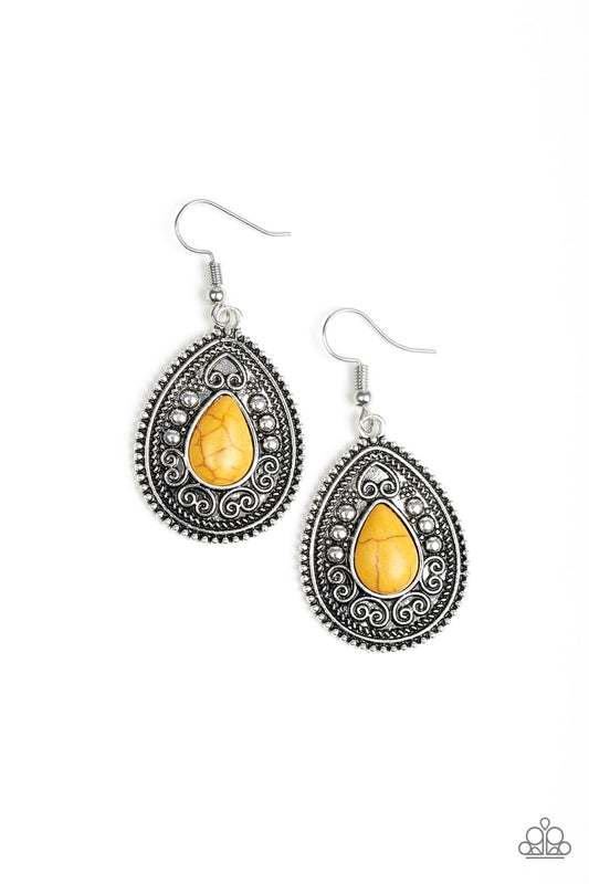 Desert Nirvana - yellow - Paparazzi earrings