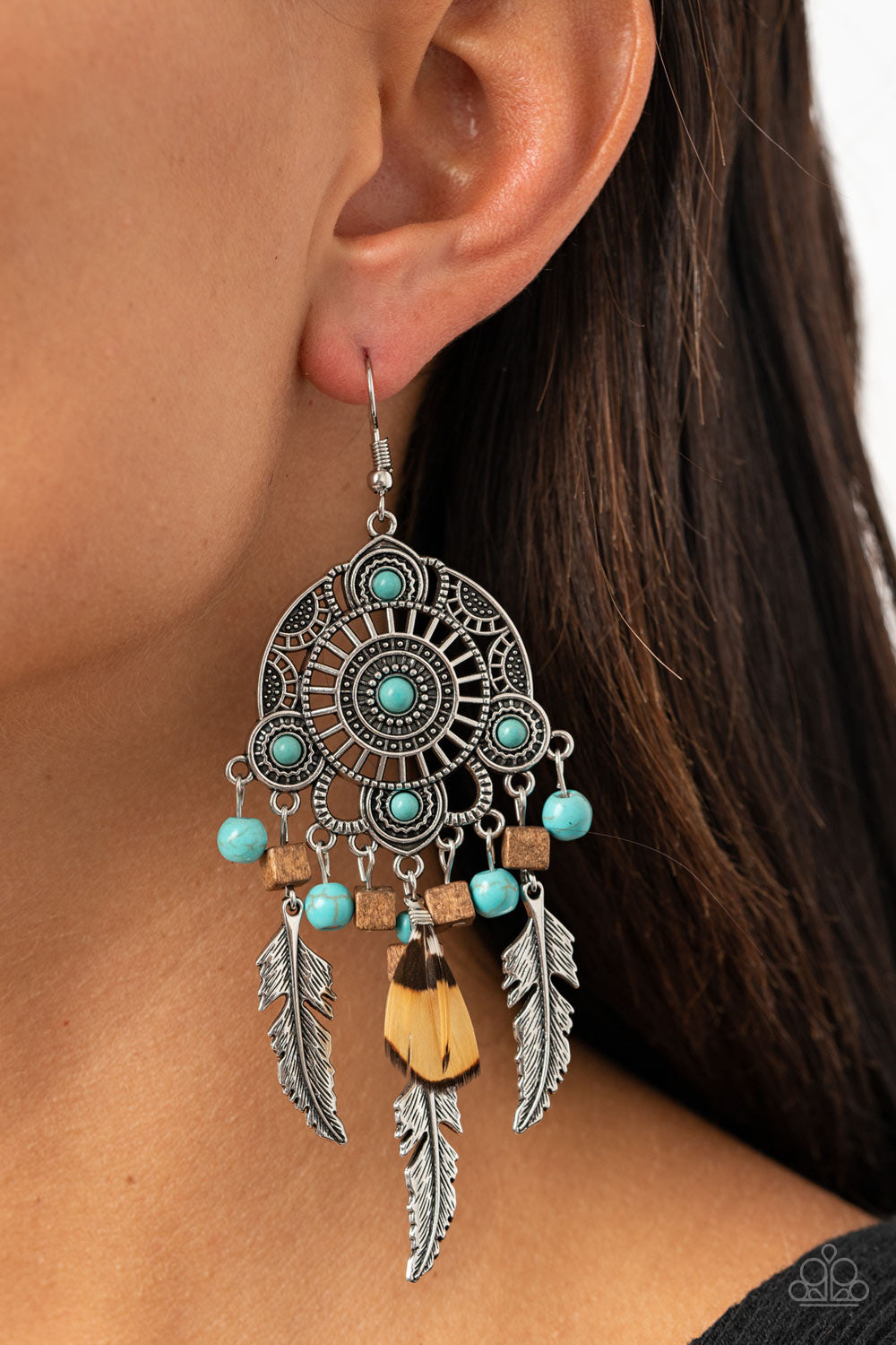 Desert Plains - blue - Paparazzi earrings