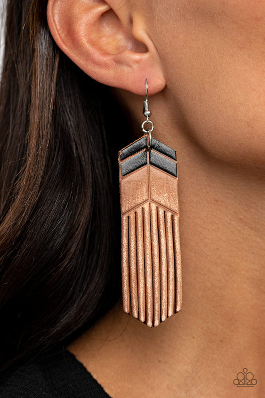 Desert Trails - black - Paparazzi earrings