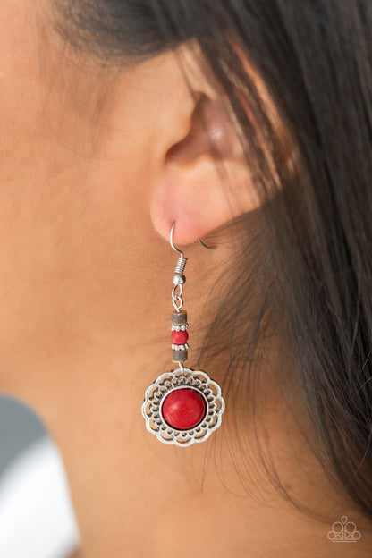 Desert Bliss-red-Paparazzi earrings
