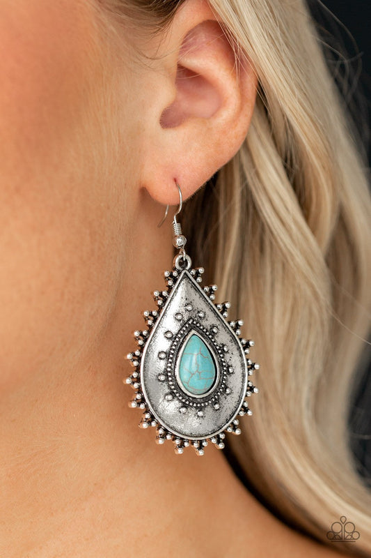 Desert Drama-blue-Paparazzi earrings