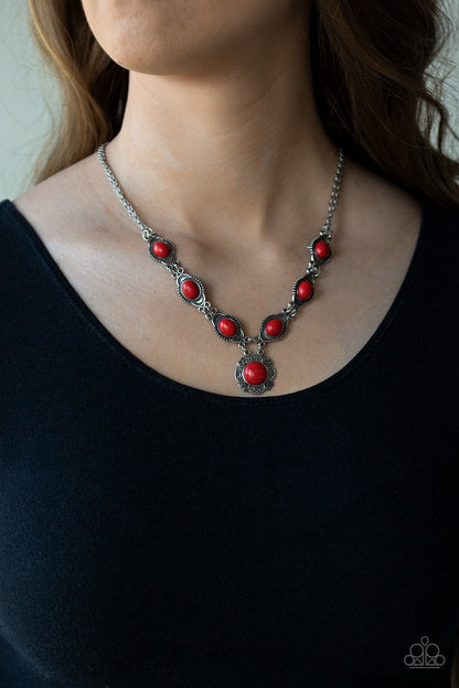 Desert Dreamin-red-Paparazzi necklace