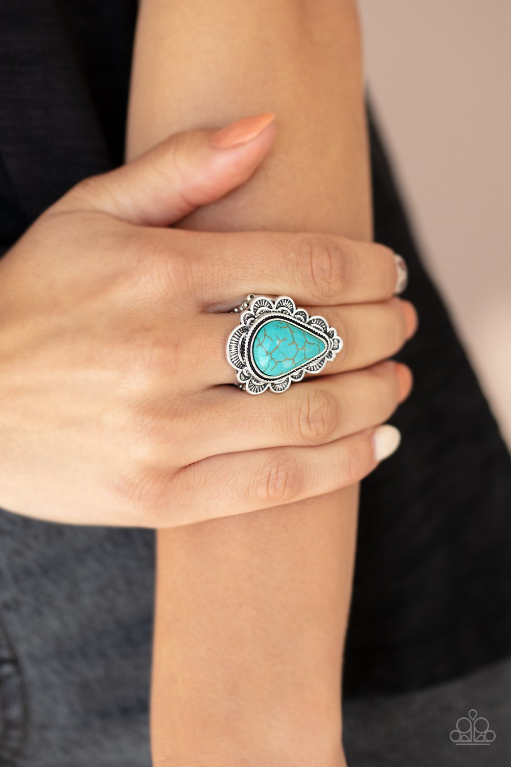 Desert Escape-blue-Paparazzi ring