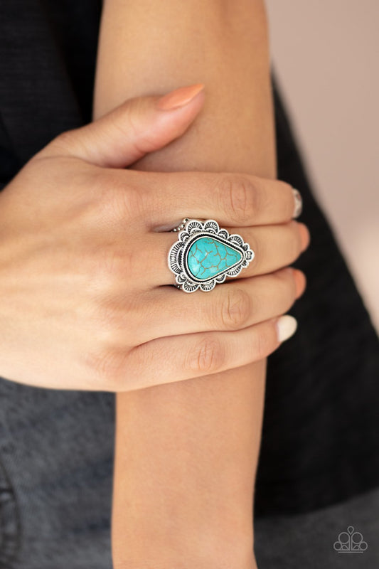 Desert Escape-blue-Paparazzi ring