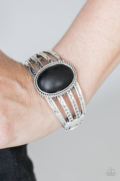 Desert Glyphs-black-Paparazzi bracelet