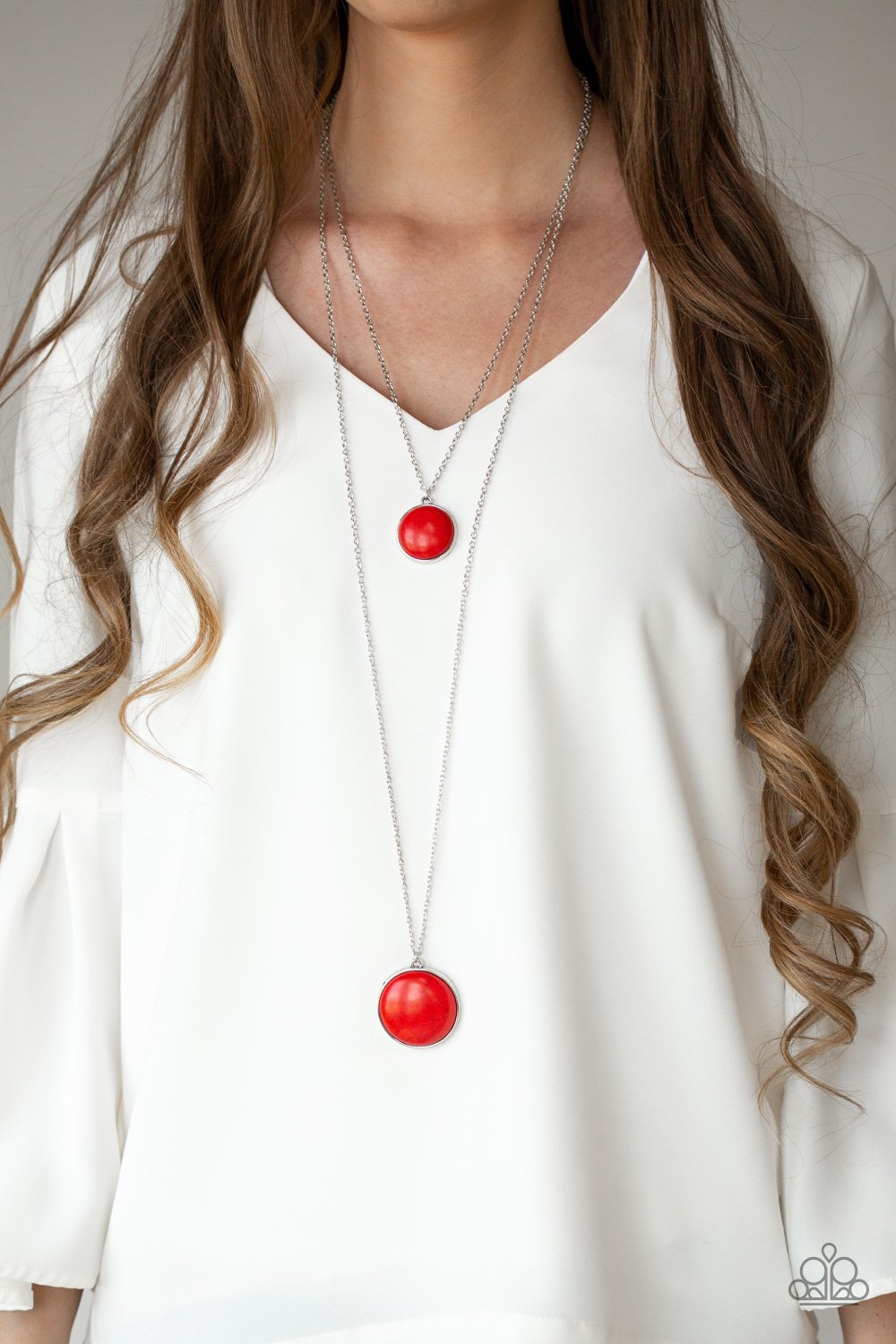 Desert Medallions-red-Paparazzi necklace