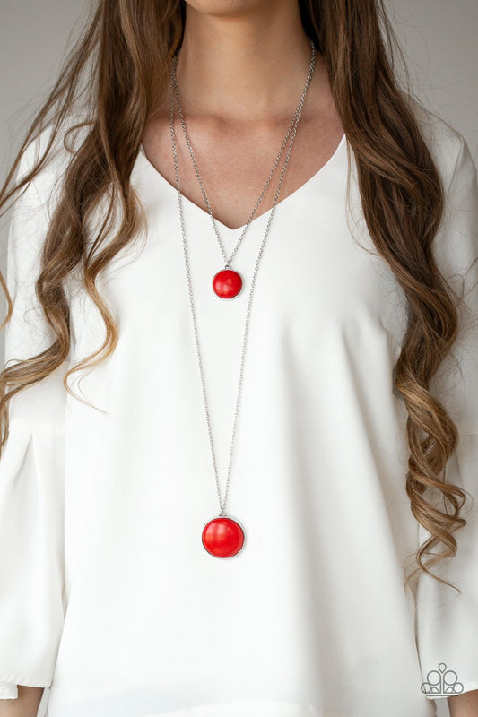 Desert Medallions-red-Paparazzi necklace