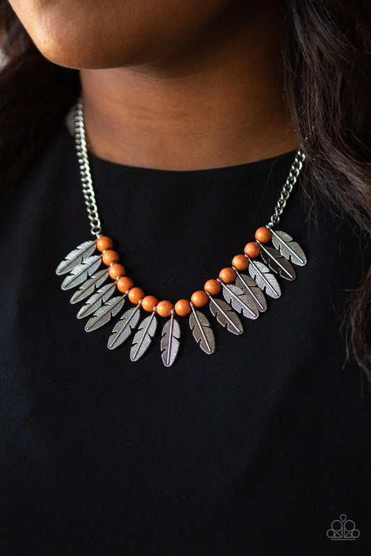 Desert Plumes - orange - Paparazzi necklace