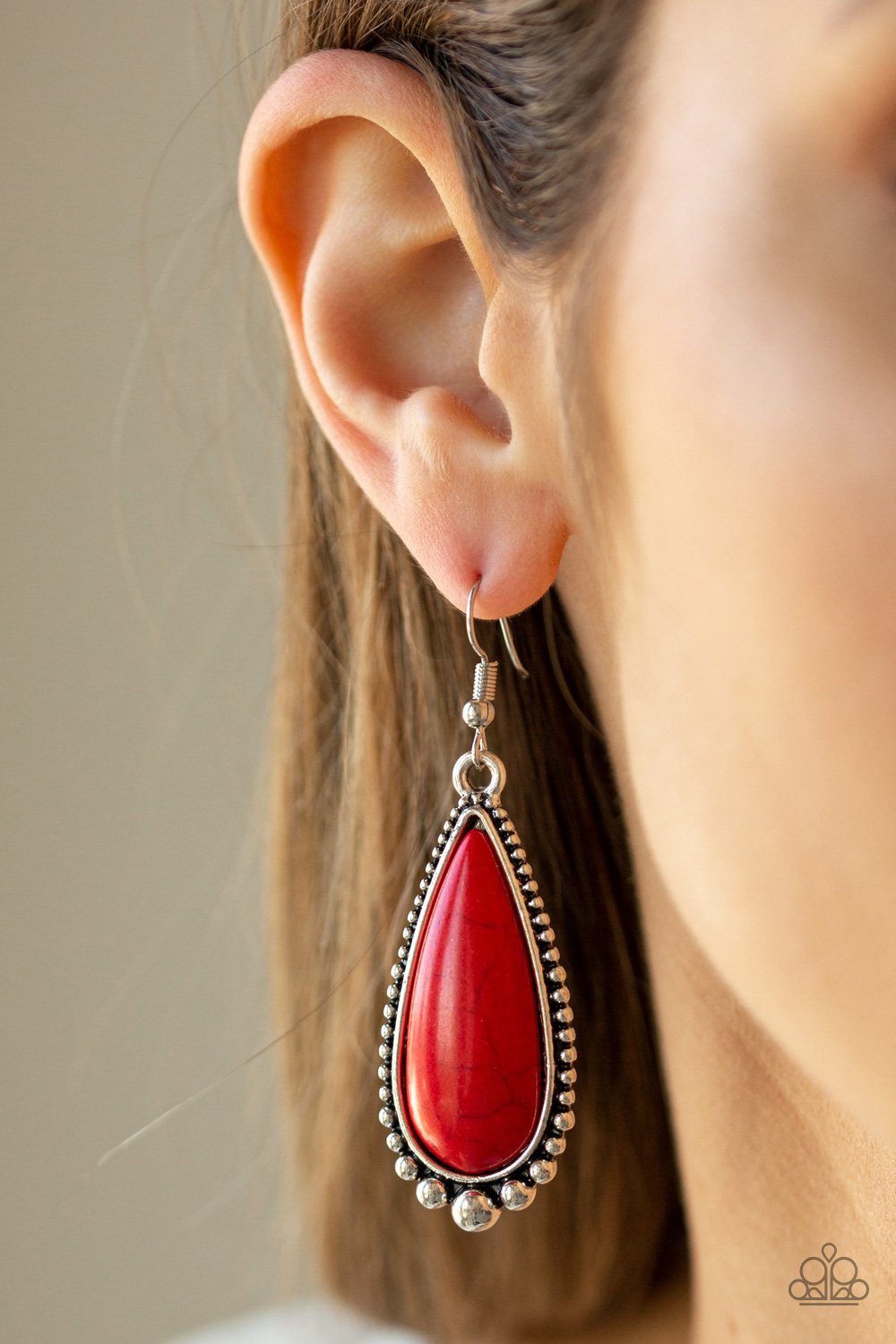 Desert Quench-red-Paparazzi earrings
