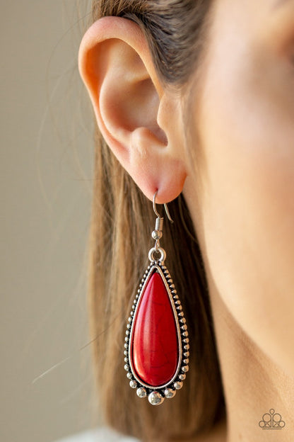 Desert Quench-red-Paparazzi earrings